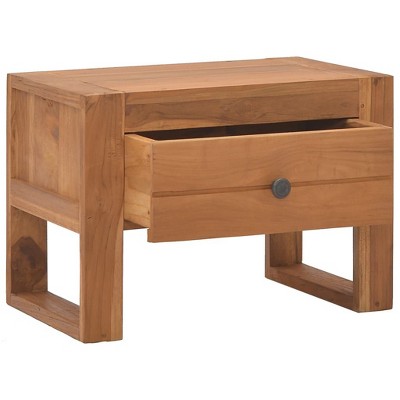 vidaXL Bedside Cabinet Natural Teak Solid teak wood Compact Durable