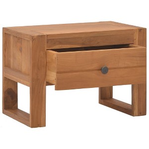 vidaXL Bedside Cabinet Natural Teak Solid teak wood Compact Durable - 1 of 4