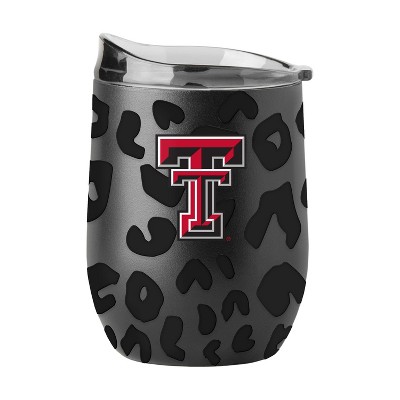 NCAA Texas Tech Red Raiders 16oz Black Leopard Stainless Steel Wine Tumbler