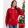 Clearlove Womens Ugly Christmas Sweater Novelty Print Crew Neck Sweater Pullover - 2 of 4