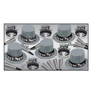 Beistle New Year Simply Silver Assortment Contains 25 items for your party of 10 guests Silver - 1 of 3
