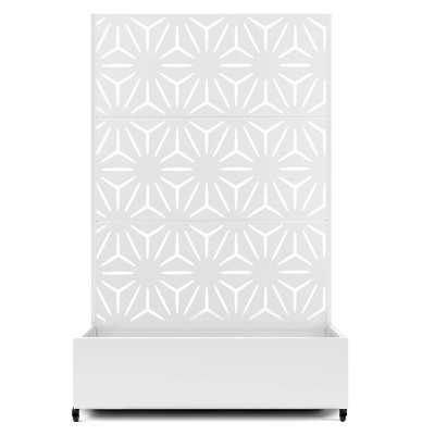 TUYOHW Metal Planter Box with Trellis, Metal Raised Garden Bed with Trellis, Garden Box for Climbing Plants, Flower