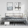 vidaXL King Metal Bed Frame with Headboard & Footboard, Sturdy Steel, Black, No Mattress - 3 of 4