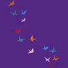 Women's Design By Humans Flying Paper Cranes Birds By Magnussons Racerback Tank Top - 2 of 3