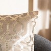 Krema Pillow - Taupe/Gold - 18"X18" - Safavieh - 3 of 4