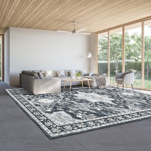 Machine Washable Area Rugs Large Vintage Floral Area Rug Non Slip Distressed Soft Low Pile Non Shedding Design Floor Carpet - 1 of 4