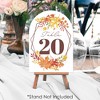 Big Dot of Happiness Fall Foliage Bride - Autumn Leaves Bridal Shower and Wedding Party Double-Sided 5 x 7 inches Cards - Table Numbers - 1-20 - 3 of 4