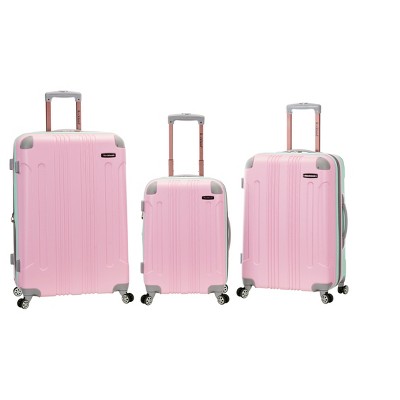 U.S. Traveler Rio Rugged Fabric Expandable Carry-On Luggage Set Pink