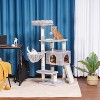 Heybly Cat Tree Cat Tower for Indoor Cats Multi-Level Cat Furniture Condo with Feeding Bowl and Scratching Board - 3 of 3