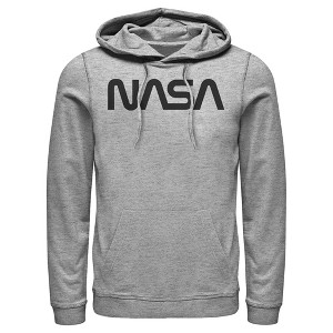Men's NASA Simple Black Logo Pull Over Hoodie - 1 of 4