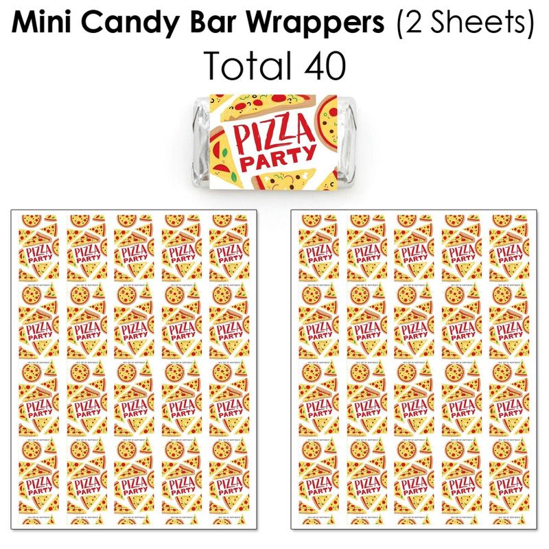 Big Dot of Happiness Pizza Party Time - Baby Shower or Birthday Party Candy Favor Sticker Kit - 304 Pieces, 3 of 9