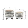 VisioGear 2PCS Round Planter with Footed, Plant Pots for Hall, Living Room, White, 8"*8"*8" - 3 of 4