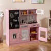 Safstar Play Kitchen Toy Set w/ Chalkboard Oven Sink Curtain Microwave Water Dispenser - 4 of 4