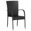 vidaXL 3 Piece Patio Dining Set Poly Rattan Black - 3 of 4