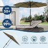 TackView 9FT Patio Market Umbrella with Crank Handle, Outdoor Table Octagon Umbrella with 8 Steel Ribs for Yard Poolside Deck - 3 of 4