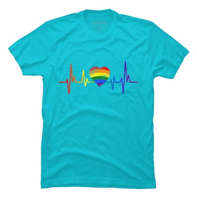 Adult Design By Humans Pride Heartbeat Heart Love By KangThien T-Shirt