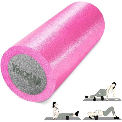 Medium Firm PE Foam Roller 12, 18, 24, 36 inch - Premium Two-Layer PE for Back Pain Relief, Deep Tissue, Legs Massage, Physical Therapy