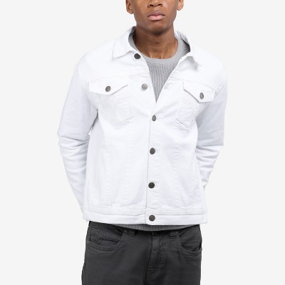 CULTURA Men's Saddle Stitch Color Denim Jacket With Flap Pocket in WHITE Size S — фото 6