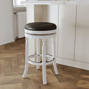 NicBex 30" Fabric/Leather Swivel Bar Stools,Counter Height Bar Stools with Padded Seat,360° Rotating Barstools for Kitchen Island & Home Bar - 1 of 4