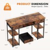 Mr Ironstone Computer Desk Small Home Office Bedroom Writing Study with Storage Space Fabric Side Bag Headphone Hook Metal Frame Adjustable - 3 of 4