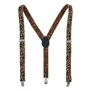 CTM Women's Leopard Print Clip-End Suspenders - 1 of 3