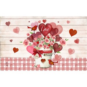 Briarwood Lane Valentine's Doormat 30x18 Indoor Outdoor Love Bouquet For Valentine's Doormat - 1 of 4