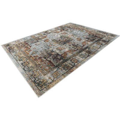 Isabella Ivory Floral 3'x5' Easy-Care Synthetic Area Rug