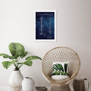 Wynwood Studio 15"x21" Gibson Les Paul Guitar 1955 Blue Chalkboard Wall Art White Frame: Vertical Canvas, Modern Decor - 1 of 3
