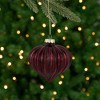 Northlight Glittered Onion Glass Christmas Ornaments - 3.25" - Maroon - 4ct - 3 of 4