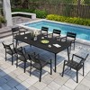 Crestlive Products Outdoor Dining Table for 4-6 People Patio Rectangle Table, Aluminum Frame with Durable Wood-Like Tabletop and Umbrella Hole - 4 of 4