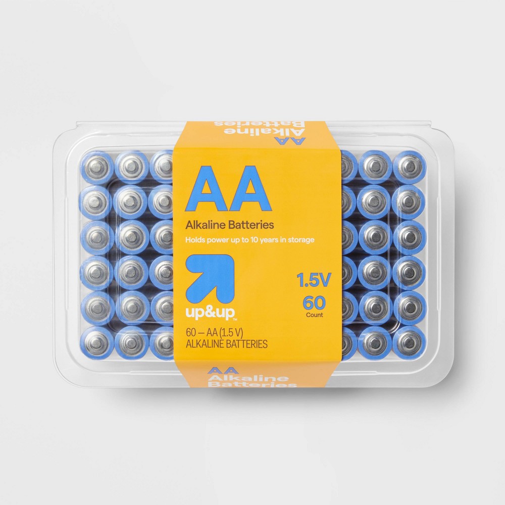 AA Batteries 60pk Alkaline Battery - up&up™: 1.5V Household Power Supply