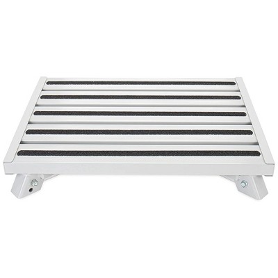 Silver Aluminum Foldable Platform Step Stool with Non-Slip Rubber Feet