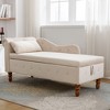 Zeus & Ruta Modern Upholstered Rolled Arm Chaise Lounge, Indoor Sofa, Velvet Lounge Chair with Storage & Pillow - 4 of 4