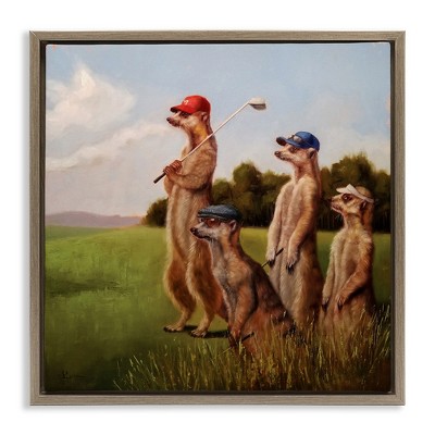 Stupell Industries Meerkats Playing Golf, 25" x 25"