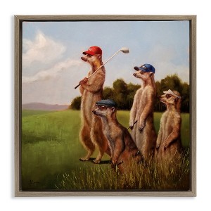 Stupell Industries Meerkats Playing Golf, 25" x 25" - 1 of 4