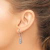 Black Bow Jewelry 15mm Floral Teardrop Dangle Earrings in Sterling Silver - 3 of 4