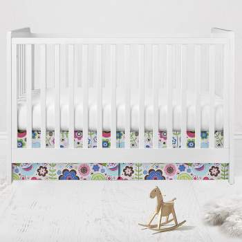 Bacati - Botanical Pink Floral Crib or Toddler Bed Skirt