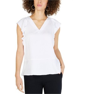 Michael Kors Womens Flutter-Sleeve Ruffled Blouse - 1 of 1