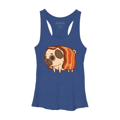 Women's Design By Humans Puglie Bacon Strip By Puglie Racerback Tank Top