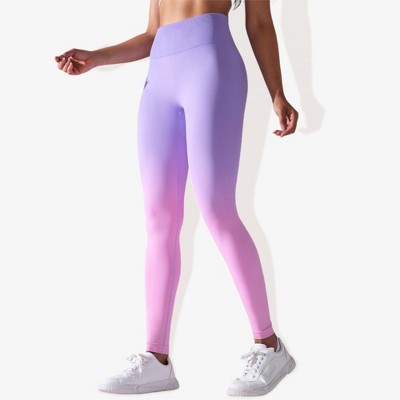 Anna-Kaci Active Women's High-Waisted Gradient Leggings Seamless Yoga Workout Pants Compression Tights for Running and Gym Training