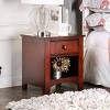 Mereu 1 Drawer Nightstand Cherry - HOMES: Inside + Out: Bedside Storage, Open Shelf, No Assembly Required - 3 of 4