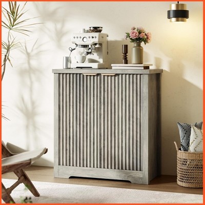 Fluted Buffet Sideboard Cabinet with Storage,2 Doors & Adjustable Shelf,Handle,Spacious Tabletop