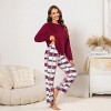 Women's Pink Fuzzy Knit Sweater & Plaid Pants Pajama Set - Cupshe - 2 of 4