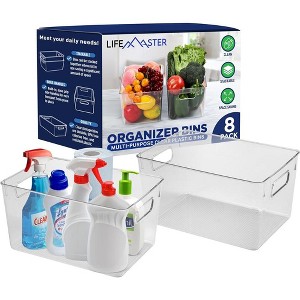 LifeMaster  Large Fridge Organizer PET Clear Bins - Maximize Storage Space, Easy to Clean, Portable & Stackable - 1 of 1