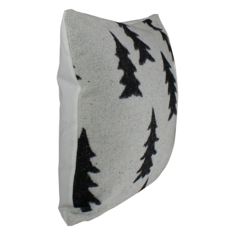 Northlight 18" White and Black Forest Trees Knit Christmas Throw Pillow, 3 of 5