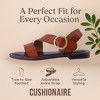 CUSHIONAIRE Lisbon Strappy Flat Sandals for Women 2025 with Adjustable Ankle Strap and Stylish Bold Buckle Accent Dressy Sandals - 4 of 4