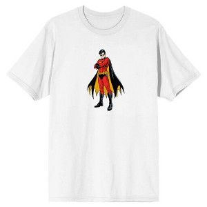 Robin Superhero Power Pose Men's White Graphic Tee - 1 of 1