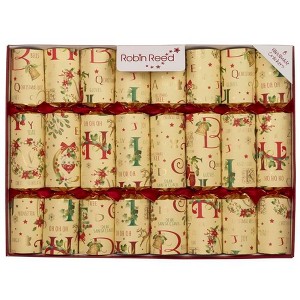Robin Reed English Holiday Christmas Crackers – Holiday Time Pattern, Set of 8, 10" Each, Ages 13+ - 1 of 2