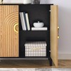TROPOW Buffet Cabinet with Storage, Free Standing Storage Cabinet with Double Doors, Accent Cabinet with Solid Wood Feet, Sideboard Cabinet ,Black - 4 of 4
