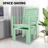 Outdoor 3 Piece Patio Bistro Set, Patio Furniture with 1 Table and 2 Chairs, Outdoor Bistro Set for Balcony, Porch, Garden (Green) - 3 of 4